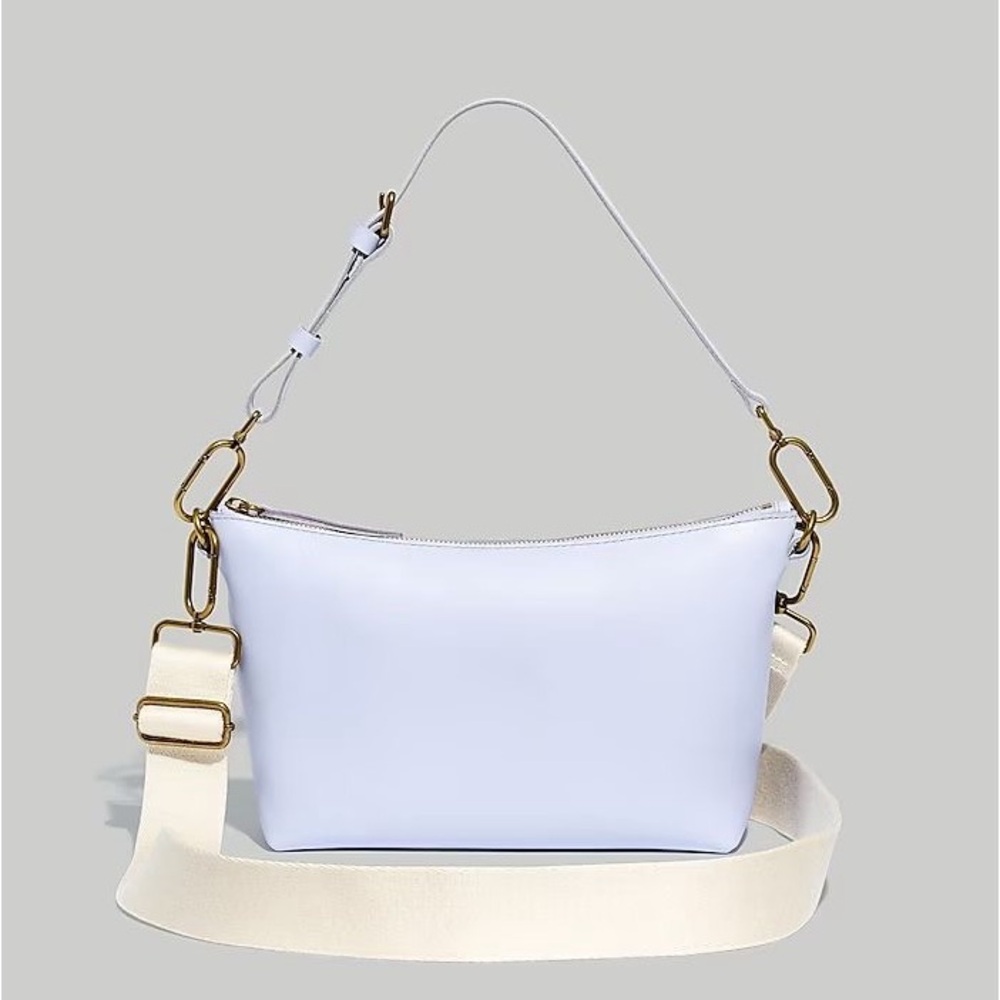 EUC Madewell The Leather Carabiner Crossbody Sling Bag in Distant Peri Purple